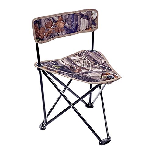 JJZXT Quick Folding Tripod Stool with Backrest Fishing Camping Chair (Color : A)