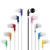 OSSZIT Wholesale Kids Bulk Earbuds Headphones Earphones Assorted Colors for Schools, Libraries, Hospitals,Gifts Individually Bagged (30pack)