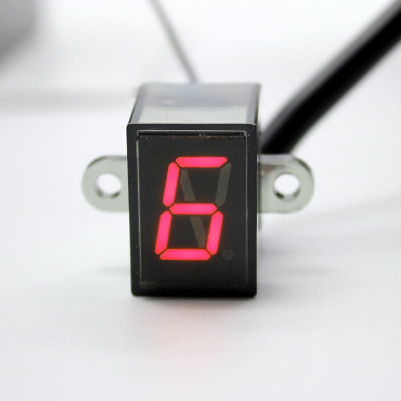 HRTLSS Indicador Marcha Digital Indicador De Marcha En Punto Muerto para Motocicleta Pantalla Digital Universal Negra De 6 Velocidades De Nuoxintr Luz para Moto Todoterreno