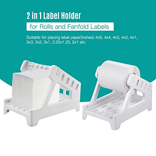Xixian Label Printer Holder,Label Holder For 4X6 Shipping Labels Printer Rolls And Fanfold Labels 2 In 1 Work For Desktop Themal Label Sticker Dispenser Detachable Compatible With Barcode Express #TOP1