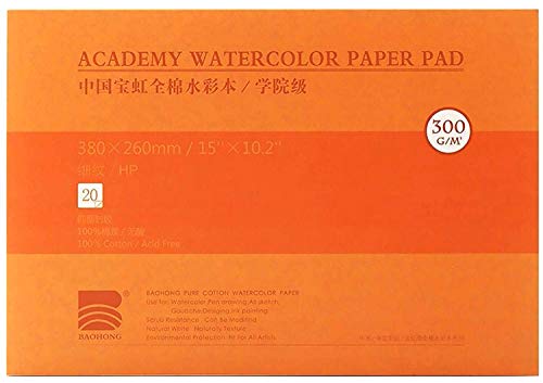 MEEDEN 15"X10.2" Cotton Watercolor Paper Block: Hot Pressed, 140lb/300gsm by MEEDEN - Used condition - CA$25.61