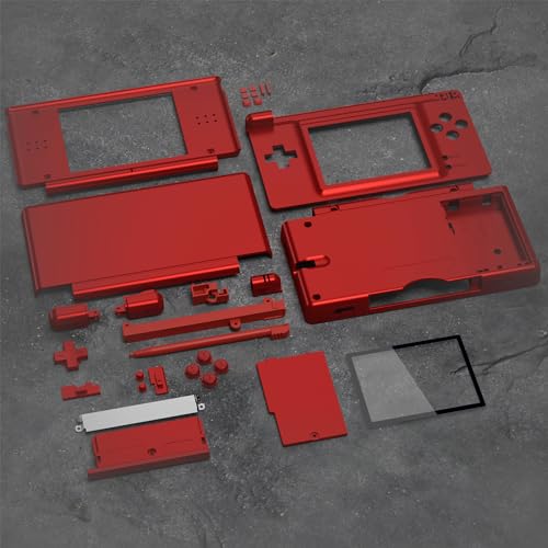 Image of eXtremeRate Scarlet Red Replacement Full Housing Shell for Nintendo DS Lite, Custom Handheld Console Case Cover with Buttons, Screen Lens for Nintendo DS Lite NDSL - Console NOT Included