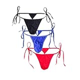 Sunnymorn Men's Adjustable Tie Side G-String T Back Thongs Brief 3 Pack