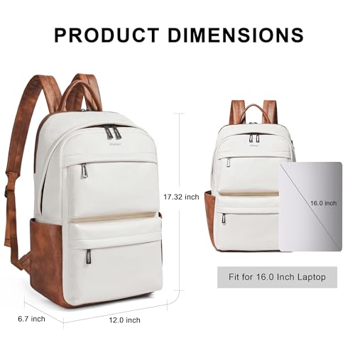Mochila vegana beige para portátil de 16 pulgadas miniatura 3
