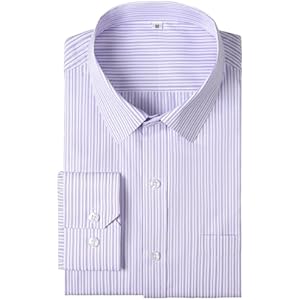 Men's Dress Shirts Long Sleeve Button Down Striped Shirt for Men Regular Fit Wrinkle Resistant Shirts 3X-Large Tall 00127_937_purple Stripe
