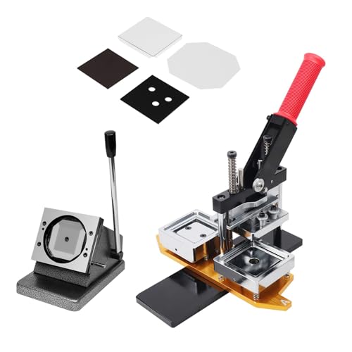 Image of 50x50mm Photo Magnet Machine, Square Fridge Magnets Maker Machine Kit, DIY Photo Magnet Press+Paper Cutter+100 Sets Materials