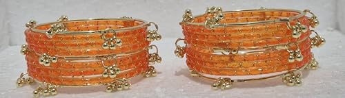 Image of kashmiri ghangharoo glass bangle Set For Women And Girls | Light Weight Bangles | Traditional Transparent Fancy Glass Chudi Set for Wedding, Party (18 Bangles)