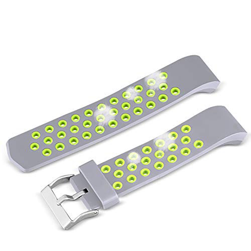 Neuvikter Pulseira esportiva de silicone ajustável de substituição de duas cores com orifício respir