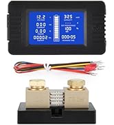 CGELE DC Multifunction Battery Monitor Meter with Shunt,0-200V,0-500A, LCD Display Digital Curren...