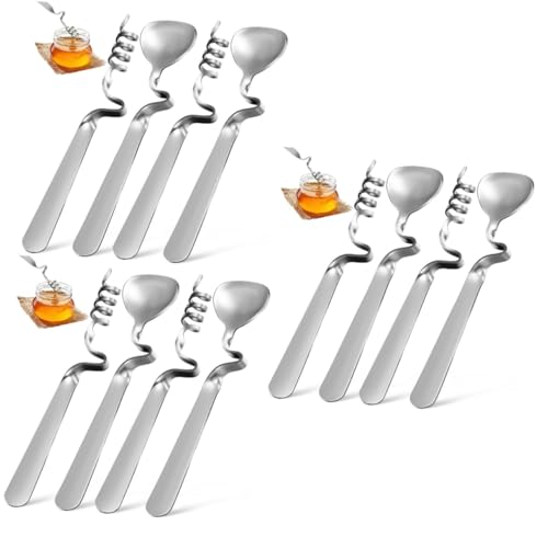 Garneck 3sets Hanging Coffee Spoon Small Spoons Dining Spoons Honey Spoons Stir Spoons Jam Spoons for Tea Hangable Coffee Spoon Teaspoons Honey Stirrers Hanging Spoons 304 Stainless 4pcs*3