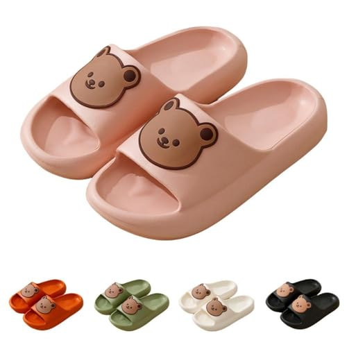 Cute Bear Slippers for Women Summer Feeling Soft Platform Non-Slip Sandals Antislip Indoor Outdoor Slippers Kawaii Gifts for Women Men