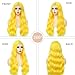 YBYMCAI Long Yellow Wavy Wigs for Women Middle Part Yellow Wig 26 inch Natural Curly Synthetic Wig Heat Resistant Fiber Wigs for Daily Party Use