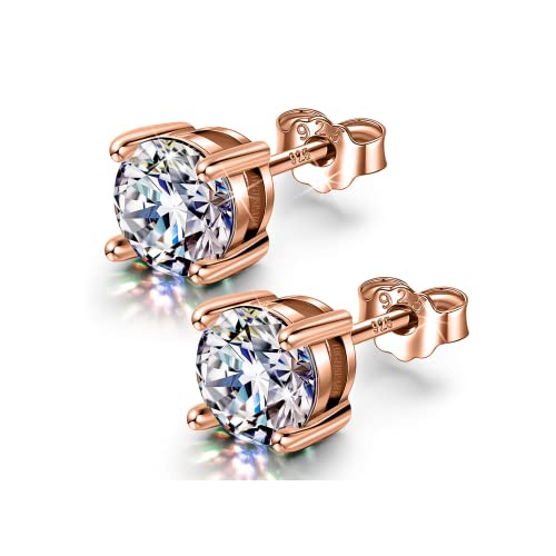 Image of HIGHSPARK 925 Silver Solitaire Earrings for Women | 92.5 Sterling Silver and Diamond like Brilliance Sparkling Zirconia for that Stunning Shine | Lovely Gift