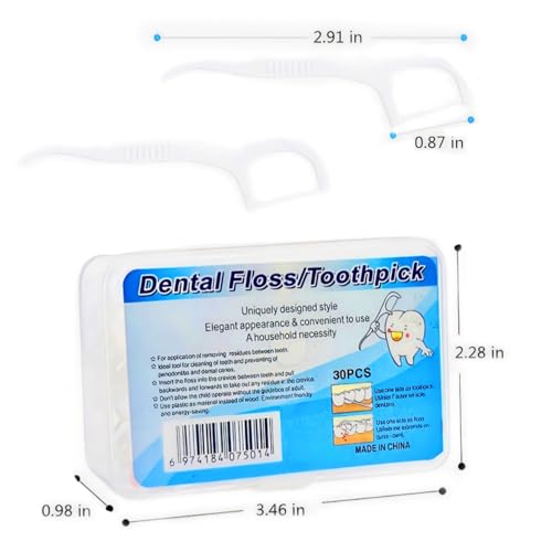 Image of Dental Floss Toothpicks 3-in-1 Teeth Cleaning Floss Picks for Fresh Breath & Healthy Gums, Strong Plastic Flosser Pack of 2
