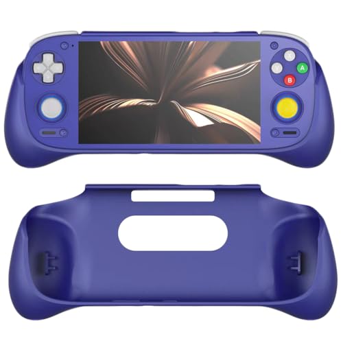 for Retroid Pocket 5 Grip Case Cover, Retroid Grip Protective Case Soft TPU Shell Protector Stand Holder for RP5 Game Console Accessories (Purple)