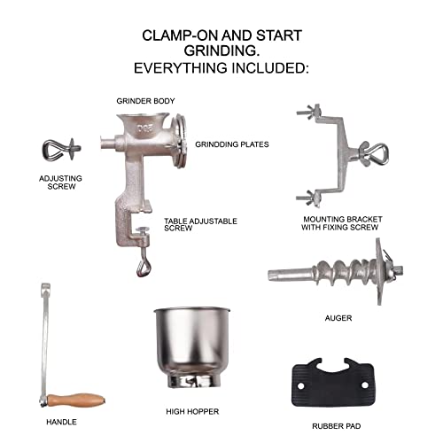 High Hopper Grain Mill Cast Iron Grain Grinder Manual Coffee Grinder Heavy Duty Food Mill With Shild And Clamp For Nuts Flour Corn And Wheat #TOP4