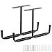 Lot de 2 crochets de garage, 42 cm, en acier, noirs, double support de plafond, pour échelles, vélos, équipements de sport