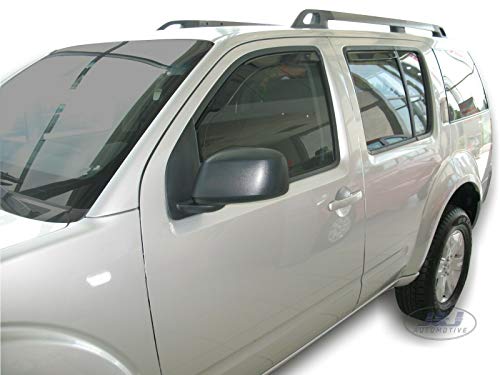J&J AUTOMOTIVE | Heko Deflecteurs d'air Déflecteurs de Vent Compatible avec Pathfinder 2005-2012, Ensemble 4 pi?Ces, Aérodynamique, Montage Facile