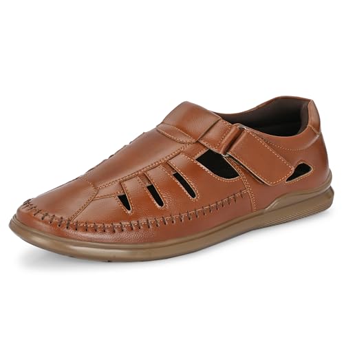 Image of Centrino Men's Fisherman Sandals | Stylish Closed-Toe Design | Soft Cushioned Footbed | Genuine-Look Upper | Comfortable for Daily & Outdoor Wear (9490)