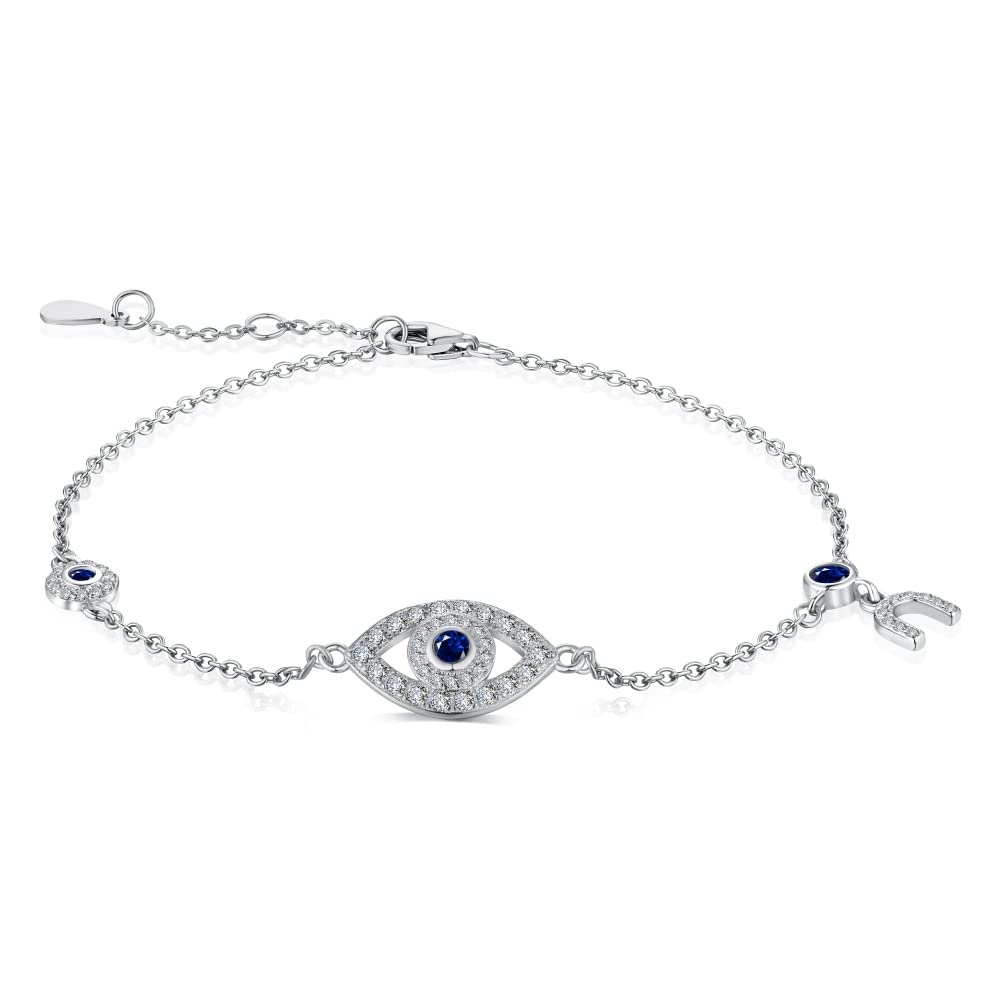 MISS JO 92.5 Sterling Silver Divine Evil Eye Bracelet, Adjustable Bracelet for Girls, Evil Eye Collection, Gift for Women, BIS Hallmarked (B0C6GY2FWZ) Amazon Price History, Amazon Price Tracker