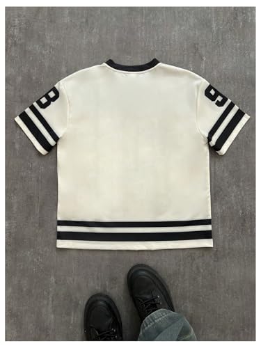 Boy's Number Graphic Jersey Shirts V Neck Short Sleeve Loose Summer Tee Shirt2