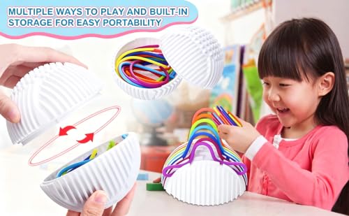 HPSH Pull String Sensory Ball with 16 Silicone Strings, Stress Relief Toy for Kids & Adults, Helps Improve Focus & Hand-Eye Coordination, Great for Travel, Classroom, Desk & Birthday Gift - Image 3