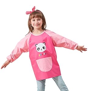 Schort kinderen lange mouwen waterdicht knutselschort jongens meisjes, kinderschort met mouwen keukenschort voor school…