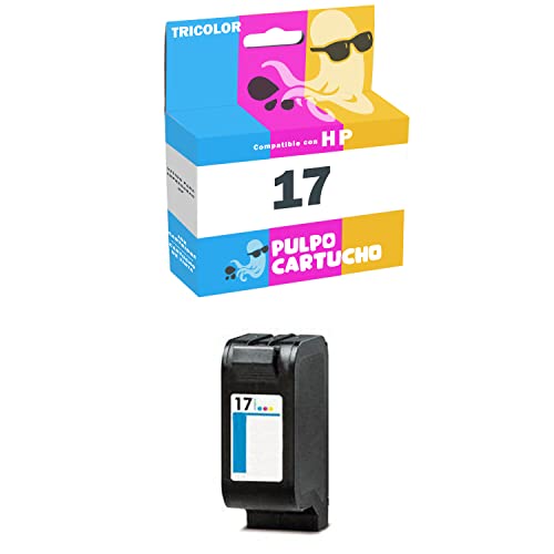 Pulpo Cartucho - Cartucho de Tinta 17 XL Color Compatible con HP 17 XL/Ref. C6625AE - Valido para Impresoras Deskjet 816C, 817C, 825C, 825Cvr, 840C, 841c, 842C, 843C, 845C, 845Cvr, Fax 1010