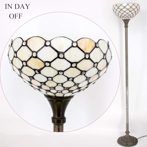 Image of WERFACTORY Tiffany Lampshade Replacement Only 12 Inch Stained Glass Shade