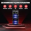 Pyle Enceinte Bluetooth, Enceinte Portable Extérieure Rechargeable de 600 W, Haut Parleur Sono avec Double Caisson de Basses, Tweeter, Entrée Microphone, Lumières de Fête, USB, Radio, Télécommande