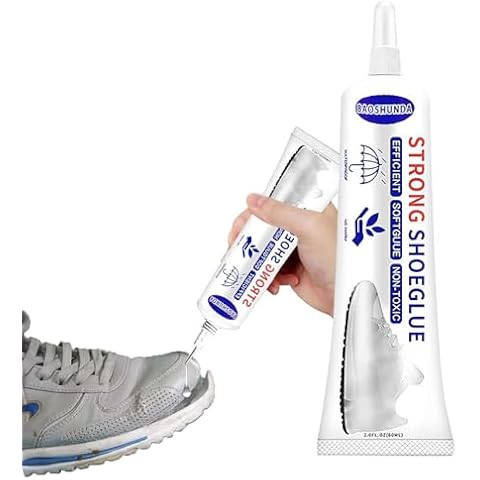 Shoes Glue 60ml/2oz Clear Sole Repair Waterproof for Sneakers Boots, Super Strong Adhesive Transparent Sealant Resistant with Precision Tip Professional Grade for Heels Sports Shoes Leather Cover