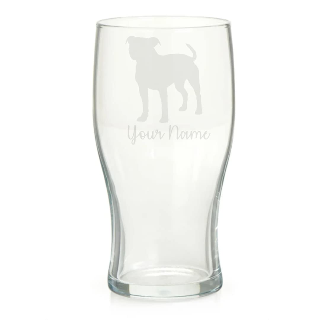 Personalised Staffordshire Terrier Staffie Staffy Engraved Pint Glass, Dog Gift for Women, Gift for Men
