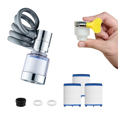 MUNTE Extensor Grifo Cocina, Retráctil Alargador Grifo Cocina, Aireador Grifo Cocina, con Elemento Filtrante de Repuesto y Adaptador, para Cocina y Baño