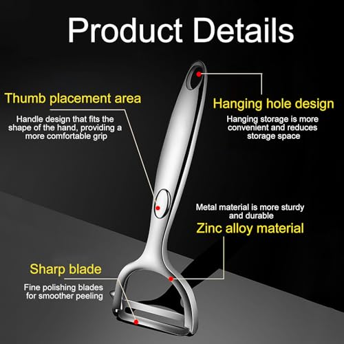 YPYMOD Potato Peeler, Y Peeler, Stainless Steel Peeler, for Kitchen Vegetables Fruits(Silver) - Image 3