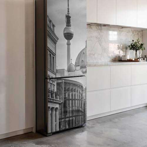 Sticker frigo 60x190 cm auto-adhésif anti-salissure décor urbain