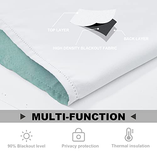 Batmerry Teal Aqua Blue Watercolor Kitchen Valances Half Window Curtain, Blue Aqua Teal Watercolor Paper Colorful Texture Kitchen Valances For Windows Valance For Decor Reducing The Light 52X18 Inch #TOP2