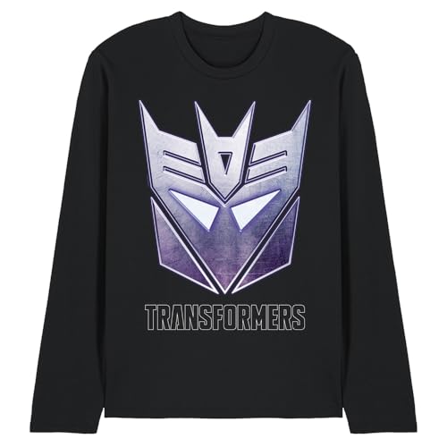 T-shirt long sleeve Transformers Decepticon Steel Icon noir unisexe
