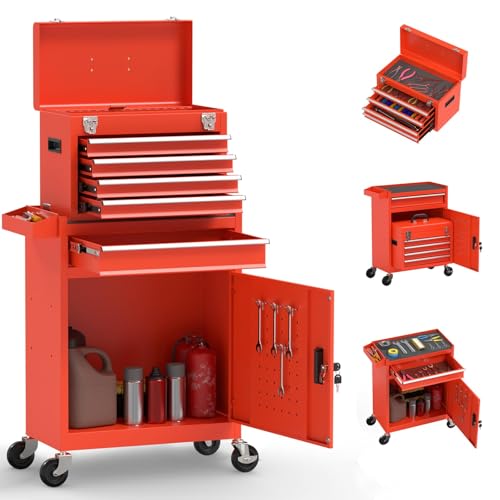 Image of 5-Drawer High Capacity Rolling Tool Chest, Removable Toolbox on Wheels Organizers, Lockable