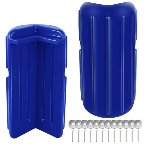 ORLANG 2Pack 8in X 16in Corner Dock Bumper Fender, Inflatable Dock Protection for Docking, Marine Dock Fender Bumper with Stainless Steel Mounting Hardware - Navy Blue