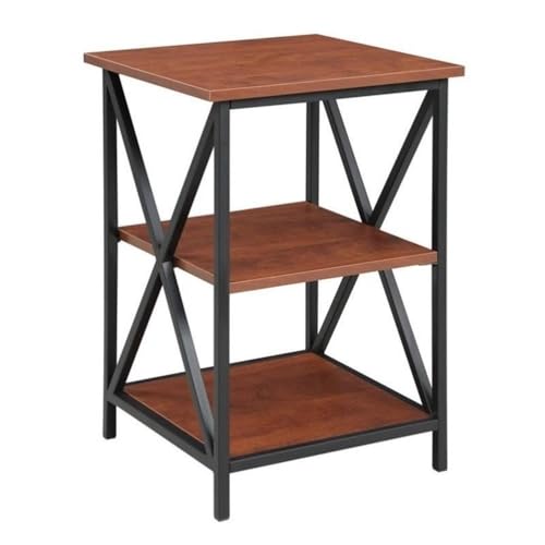 Convenience Concepts Tucson End Table with Shelves, Cherry/Black