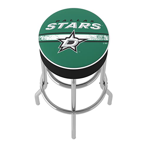 Trademark Gameroom Bar Stool - Dallas Stars Logo Stool With Foam Padded Seat - Swivel Chair For Game Room, Garage, Or Home Bar #TOP4
