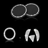 GODTERA Bling Engine Start Stop Button Cover Crystal Car Cup Holder Coaster Compatible with Acura Integra RSX TSX TL Car Logo Decal Emblem Sticker Interior Accessories Set (FitAcura)