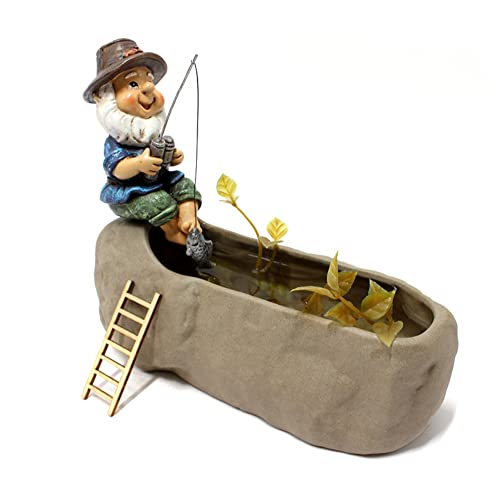 Flocovers Miniestátuas de enfeite de jardim, mini bonecas, estatuetas em miniatura para gnomos, pesc
