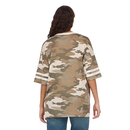 Image of Forever 21 Women's Mesh Oversized Football Tee with Screens