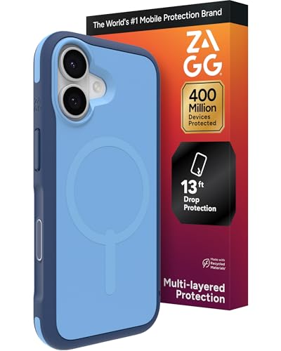 ZAGG Sedona   Funda a presión para iPhone 17   Azul Royal Ember, protección contra caídas (4 m), protección Multicapa Reforzada con grafeno, Funda MagSafe con Parachoques Que absorben Impactos