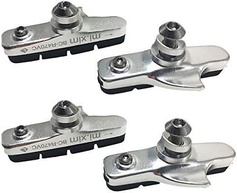 Pioneeryao Sport Road Bike Cycle Bicycle Brake Pads Block 2 Pairs (Silver)