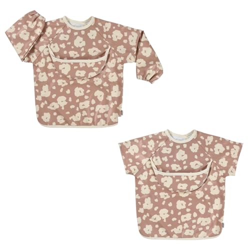 BÉABA, Bavoir recuperateur bébé, Bavoir maternelle, Imperméable, Manches longues détachables, Poche de récupération, Facile à nettoyer, Evolutif,...