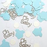 Baby Shower Confetti - 220 Pack Oh Baby Paper Table Confetti For Baby Shower Or Gender Reveal Party Decoration (Baby Boy, 220, Count)