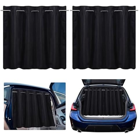 ZATOOTO Car Side Window Shades with Rods, Car Shades for Back Windows Baby Length Adjustable for Most Cars, Dual Use As Car Sun Shade Side Window and Back Hatch Tailgate Shade Cover
