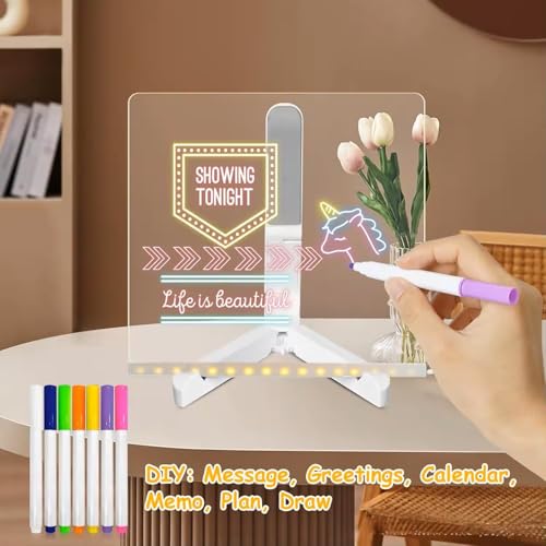 image for Quiet&Far LED Note Board with Colors for Kids, Light LED Drawing Board